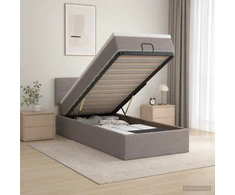 Otmana lova su matracsu ir LED Taupe 100 x 200 cm Audinys