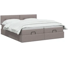Otmana lova su matracsu ir LED Taupe 180 x 200 cm Audinys