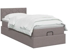 Otmana lova su matracsu ir LED Taupe 90 x 200 cm Audinys