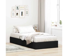 Otomano lovos rėmas su saugykla Juodas 100 x 200 cm audinys