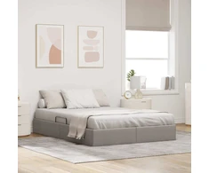 Otomano lovos rėmas su saugykla Taupe 140 x 200 cm audinys