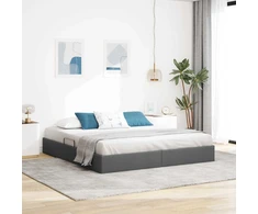 Otomano lovos rėmas Tamsiai pilka 160 x 200 cm audinys