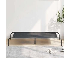 paaukštinta lova šuniui juoda 130x80x20 cm tekstilės ir plieno
