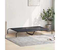 paaukštinta lova šuniui juoda 150x90x20 cm tekstilės ir plieno