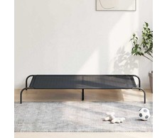paaukštinta lova šuniui juoda 150x90x20 cm tekstilės ir plieno