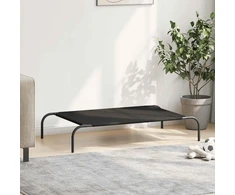 paaukštinta šunų lova juoda 110x65x20 cm Oksfordo audinys