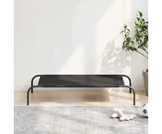 paaukštinta šunų lova juoda 110x65x20 cm Oksfordo audinys