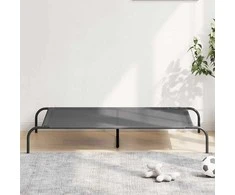 paaukštinta šunų lova, pilka 130x80x20 cm tekstilės ir plieno