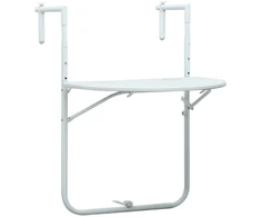 Pakabinamas balkono stalas, baltas, 60x64x83,5cm, plastikas