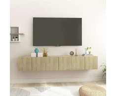 TV staliukas Pakabinamos televizoriaus spintelės, 3vnt., ąžuolo, 60x30x30cm