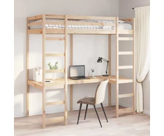 Palėpės lovos rėmas Natūrali 90 x 200 cm Kietos pušies mediena