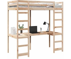 Palėpės lovos rėmas Natūrali 90 x 200 cm Kietos pušies mediena