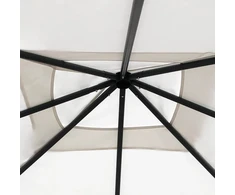 Pavėsinė su stulpų uždangalais, kreminė, 3x3x2,6m, 160g/m²