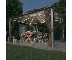 Prie sienos montuojama pavėsinė, antracito, 3x6m, audinys