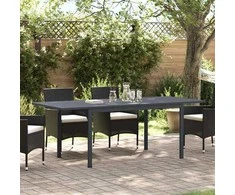 Lauko vakarienės stalas 2 pcs Antracitas 210 x 90 x 73 cm