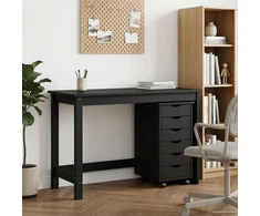 Rašomasis stalas ir riedantis kabinetas MOSS 2 pcs Juoda