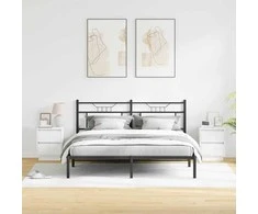 Šalia lovos spintelė su stalčių 2 pcs Balta 39 x 34,5 x 50 cm