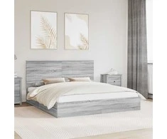 Saugos lova Pilkas Sonoma 180 x 200 cm Apdirbta mediena