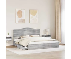 Saugos lova Pilkas Sonoma 180 x 200 cm Apdirbta mediena