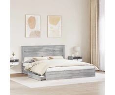 Saugos lova Pilkas Sonoma 180 x 200 cm Apdirbta mediena