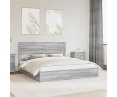 Saugos lova Pilkas Sonoma 180 x 200 cm Apdirbta mediena