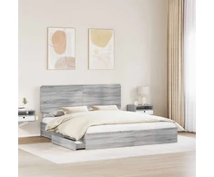 Saugos lova Pilkas Sonoma 180 x 200 cm Apdirbta mediena