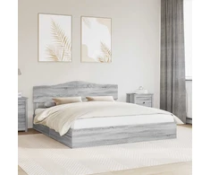Saugos lova Pilkas Sonoma 200 x 200 cm Apdirbta mediena