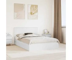Saugos lova su galvūgalio Balta 140 x 200 cm Apdirbta mediena