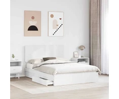 Saugos lova su galvūgalio Balta 160 x 200 cm Apdirbta mediena