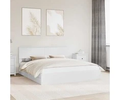 Saugos lova su galvūgalio Balta 180 x 200 cm Apdirbta mediena