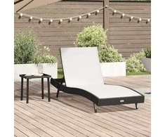 Saulės gultas 2 pcs Juoda ir Balta poliratanas