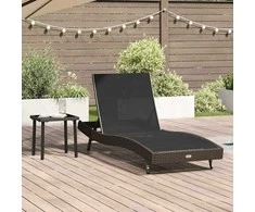 Saulės gultas 2 pcs Juoda ir Ruda poliratanas