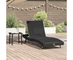 Saulės gultas 2 pcs Juoda poliratanas