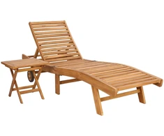 Saulės gultas 2 pcs Ruda Kieto teka medžio