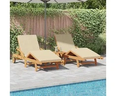 Saulės gultas 2 pcs Smėlio 200 x 67 x 84 cm