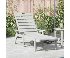 Saulės gultas Balta 195,5 x 53 x 98,5 cm HDPE