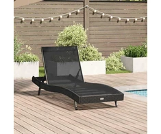 Saulės gultas Juoda 197 x 70 x 82 cm poliratanas