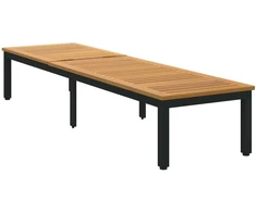 Saulės gultas Juoda 200 x 55 x 35 cm Kietos akacijos mediena
