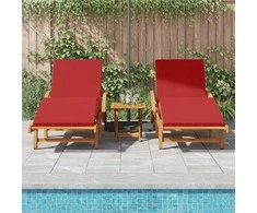 Saulės gultas 3 pcs Raudona 200 x 67 x 84 cm