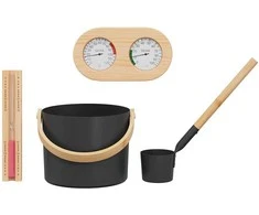 Saunos Priedų Rinkinys 4 pcs Juoda
