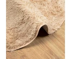 Shaggy tipo kilimas, NAVARRA, 120x120 cm, smėlio, poliesteris