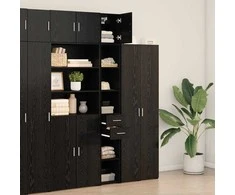 Oppbevaringsskap 2 pcs Juodas ąžuolas 30 x 42,5 x 225 cm