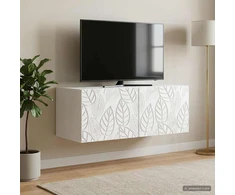 TV staliukas Sieninė TV spintelė 59,5 x 31 cm Balta Apdirbta mediena