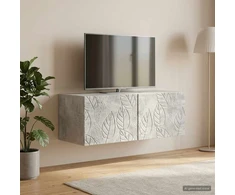 TV staliukas Sieninė TV spintelė 59,5 x 31 cm Betono pilka Apdirbta mediena