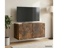 TV staliukas Sieninė TV spintelė 59,5 x 31 x 30 cm Dūminio ąžuolo
