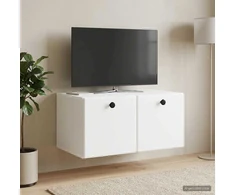 TV staliukas Sieninė TV spintelė 59,5 x 41 x 30 cm Balta Apdirbta mediena