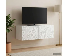 TV staliukas Sieninė TV spintelė 78,5 x 31 cm Balta Apdirbta mediena