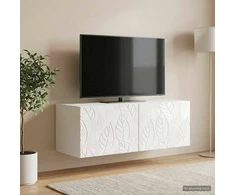 TV staliukas Sieninė TV spintelė 78,5 x 31 cm Itin blizgi balta