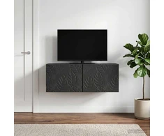 TV staliukas Sieninė TV spintelė 78,5 x 31 cm Juoda Apdirbta mediena