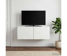 TV staliukas Sieninė TV spintelė 78,5 x 41 x 30 cm Itin blizgi balta